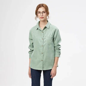 Camisa Feminina Luce Básica Comprida de Veludo