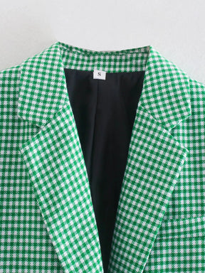 Blazer Feminino Xadrez Trespassado Classic