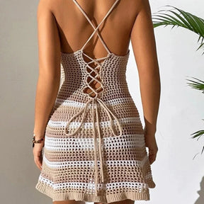 Vestido Feminino de Praia Flora Oco Costas Aberta Verão Luce