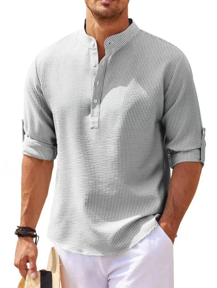 Camisa Masculina Rami Básica - Comprida - com Linho Americano