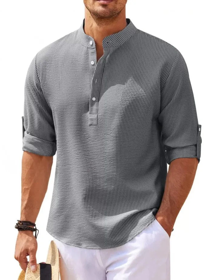 Camisa Masculina Rami Básica - Comprida - com Linho Americano